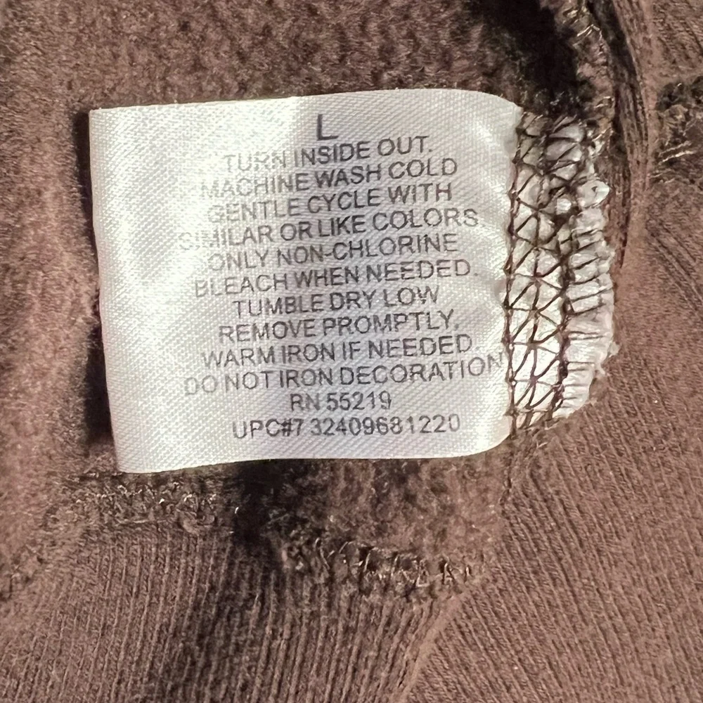 Ford Mustang Brown Pullover Logo & Horses Cotton Polyester Lining Junior Size L - Picture 5 of 9